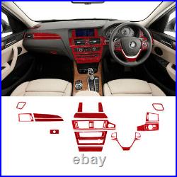 64PCS For BMW X3 F25 X4 F26 Red Carbon Fiber Full Kits Interior Trim