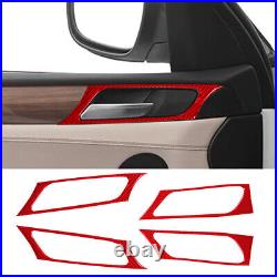 64PCS For BMW X3 F25 X4 F26 Red Carbon Fiber Full Kits Interior Trim