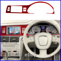 65pcs For Audi Q7 2007-15 Red Carbon Fiber Interior Full Kits Trim