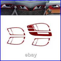 65pcs For Audi Q7 2007-15 Red Carbon Fiber Interior Full Kits Trim