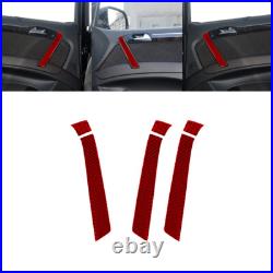 65pcs For Audi Q7 2007-15 Red Carbon Fiber Interior Full Kits Trim