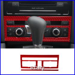 65pcs For Audi Q7 2007-15 Red Carbon Fiber Interior Full Kits Trim