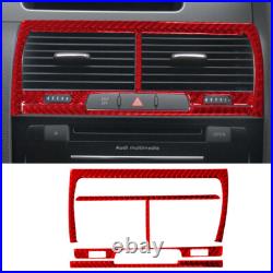 65pcs For Audi Q7 2007-15 Red Carbon Fiber Interior Full Kits Trim