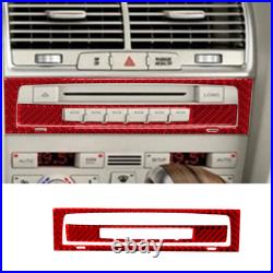 65pcs For Audi Q7 2007-15 Red Carbon Fiber Interior Full Kits Trim