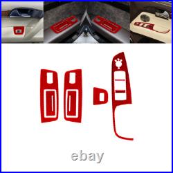 65pcs For Audi Q7 2007-15 Red Carbon Fiber Interior Full Kits Trim