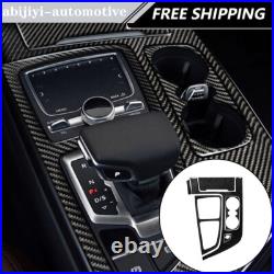6Pcs Carbon Fiber Interior Gear Shift Kit Cover Trim For Audi Q7 2016-2019