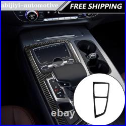 6Pcs Carbon Fiber Interior Gear Shift Kit Cover Trim For Audi Q7 2016-2019