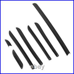 7PCS Car Interior Console Trim 3K Glossy Carbon Fiber RS Style Smooth