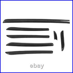 7PCS Car Interior Console Trim 3K Glossy Carbon Fiber RS Style Smooth Surfac SLS