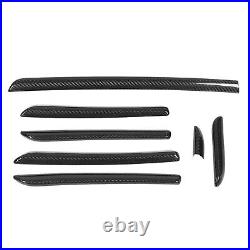 7PCS Car Interior Console Trim 3K Glossy Carbon Fiber RS Style Smooth Surfac SLS