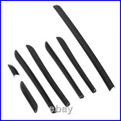 7PCS Car Interior Console Trim 3K Glossy Carbon Fiber RS Style Smooth Surfac SLS