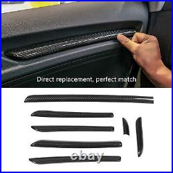 7PCS Car Interior Console Trim 3K Glossy Carbon Fiber RS Style Smooth Surfac SLS