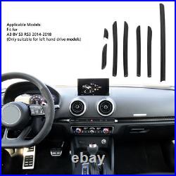 7PCS Car Interior Console Trim 3K Glossy Carbon Fiber RS Style Smooth Surfac SLS