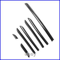 7PCS Car Interior Console Trim 3K Glossy Carbon Fiber RS Style Smooth Surfac SLS