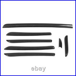 7PCS Car Interior Console Trim 3K Glossy Carbon Fiber RS Style Smooth Surfac SLS