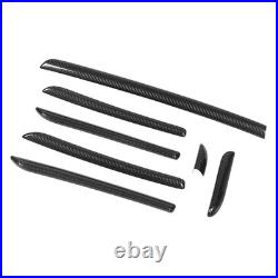 7PCS Car Interior Console Trim 3K Glossy Carbon Fiber RS Style Smooth Surfac SLS