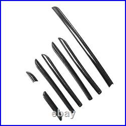 7PCS Car Interior Console Trim 3K Glossy Carbon Fiber RS Style Smooth Surfac SLS