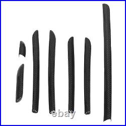 7PCS Car Interior Console Trim 3K Glossy Carbon Fiber RS Style Smooth Surfac SLS