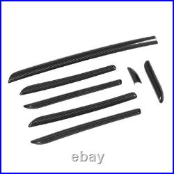 7PCS Car Interior Console Trim 3K Glossy Carbon Fiber RS Style Smooth Surfac SLS