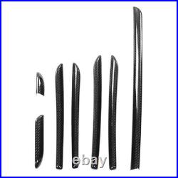7PCS Car Interior Console Trim 3K Glossy Carbon Fiber RS Style Smooth Surfac SLS