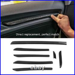 7PCS Car Interior Console Trim 3K Glossy Carbon Fiber RS Style Smooth Surfac SLS