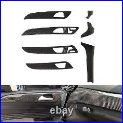 7PCS Carbon Fiber Center Console Panel Interior Trims For Benz GLE43 GLE63 15-19