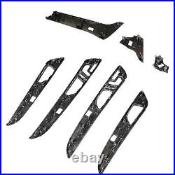 7PCS Carbon Fiber Center Console Panel Interior Trims For Benz GLE43 GLE63 15-19