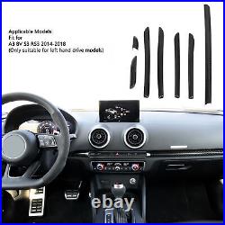 7PCS Interior Console Trim 3K Glossy Carbon Fiber RS Style Smooth Surface Fo REL