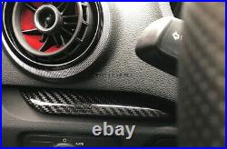 7pcs Interior Dashboard Door Panel Trim For Audi A3 S3 RS3 8V Real Carbon Fiber