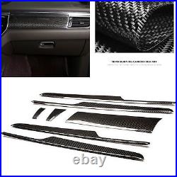 7x Carbon Fiber Interior Cover Trim Parts For Porsche Macan 2015 2016 2017 2018