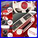 8PCS/set Red Soft Carbon Fiber Interior Sticker Trim For Fiat 500 2011-2019