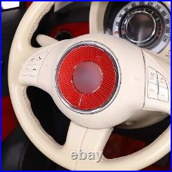 8PCS/set Red Soft Carbon Fiber Interior Sticker Trim For Fiat 500 2011-2019