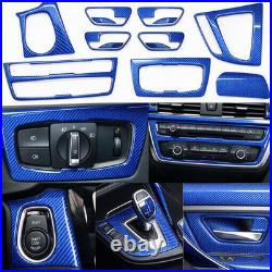 8Pcs Carbon Fiber Interior Cover Stickers Fit BMW 3 Series 2013-2018 F30 F31