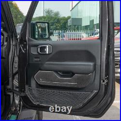 8Pcs Carbon Fiber Interior Door Panel Cover Trim For Jeep Wrangler JL Gladiator