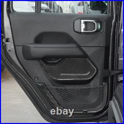 8Pcs Carbon Fiber Interior Door Panel Cover Trim For Jeep Wrangler JL Gladiator