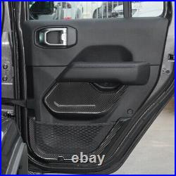 8Pcs Carbon Fiber Interior Door Panel Cover Trim For Jeep Wrangler JL Gladiator