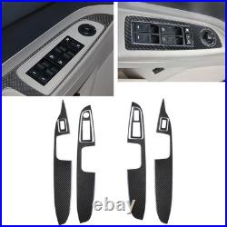 8pcs Carbon Fiber Interior Door Armrest Window Switch Trim Set For Chrysler 300