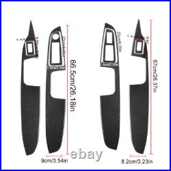8pcs Carbon Fiber Interior Door Armrest Window Switch Trim Set For Chrysler 300
