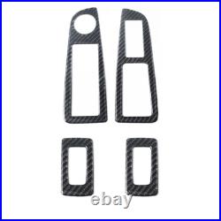 8pcs Carbon Fiber Interior Door Armrest Window Switch Trim Set For Chrysler 300