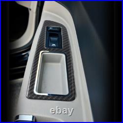 8pcs Carbon Fiber Interior Door Armrest Window Switch Trim Set For Chrysler 300