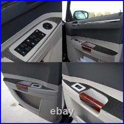 8pcs Carbon Fiber Interior Door Armrest Window Switch Trim Set For Chrysler 300