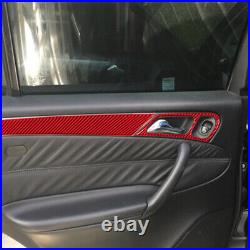 8x Red Carbon Fiber Interior Door Handle Cover Trim For Benz C-CLASS W203 Type B