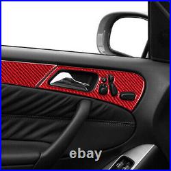 8x Red Carbon Fiber Interior Door Handle Cover Trim For Benz C-CLASS W203 Type B