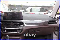 9Pcs Car Interior Trim Cover Carbon Fiber Black For BMW 5 Series G30 2018+ LHD
