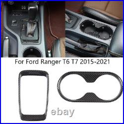 9pcs ABS Carbon fiber Car Interior Full Trim Set For Ford Ranger T6 T7 2015-21