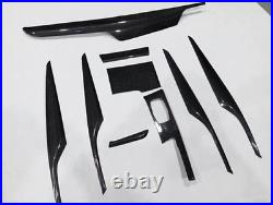 9x Carbon Fiber Black Car Interior Trim Cover Kit For BMW 5 Series G30 2018+ LHD