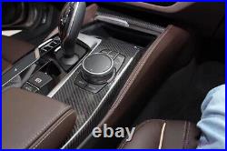 9x Interior Trim Carbon Fiber Glossy Black For BMW 5 Series G30 2018+ LHD