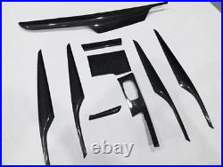 9x Interior Trim Cover Carbon Fiber Black For BMW 5 Series G30 2018+ LHD