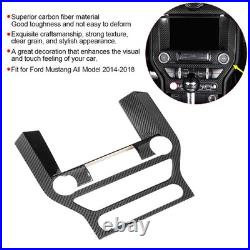 A-Carbon Fiber Interior Center Console GPS Panel Cover Trim Fit For