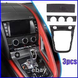 ABS Carbon Fiber Interior Center Console Trim Cover Kit For Jaguar F-TYPE 13-24